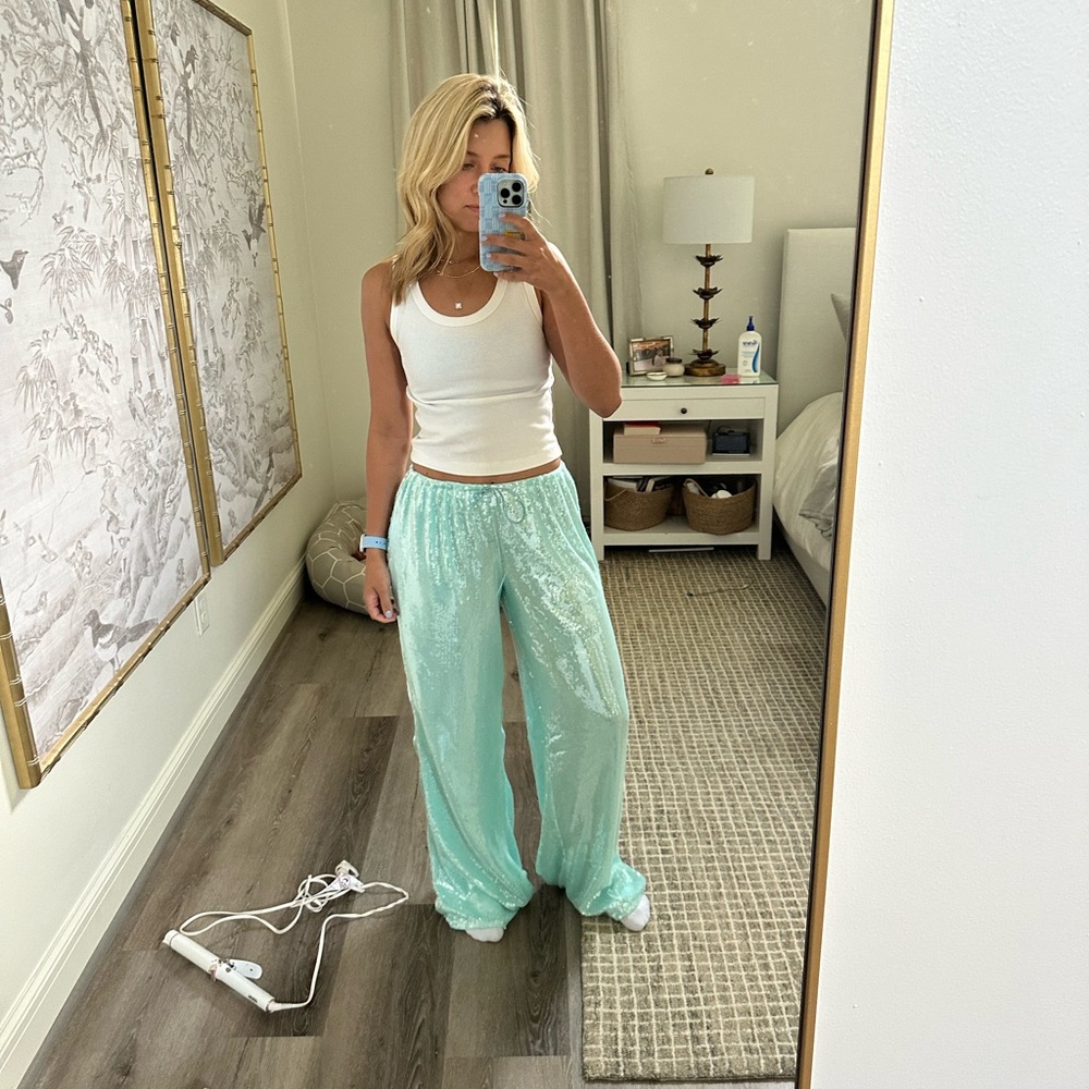 Real sequin low rise pants